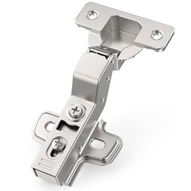 Chibery 2 Pack Inset Soft Close Concealed Frameless Cabinet Hinges, Satin Nickel, 105°, Stop at Will 45-105 Degree, Self Closing, 3D Adjustment, Clip On, Stainless Steel for Cupboard Kitchen