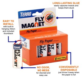 Terro T518 Fly Magnet Sticky Fly Paper Fly Trap, 8 Pack (8)