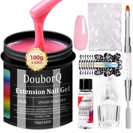 Builder Gel for Nails,100g Sculpture Gel builder Gel Nail kit,Nail Forms, Brush,Slip Solution for Nail Thickening,Nail extensions DIY Manicure