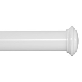 Ivilon Window Curtain Rod Decorative End Cap Design, 1 Inch Rod, 48 to 86 Inch. White