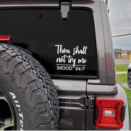 MAZ DISTRIBUTIONS – Thou Shall Not Try Me Mood 24:7 Sticker – Vinyl Decal for Laptop – Removable Waterproof Sticker for Refrigerator – Indoor and Outdoor for Wall – Easy use for Car, SUV & Van–MAZ 469