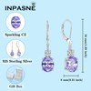 Inpasne Oval Alexandrite Dangle Drop Earrings for Women 925 Sterling