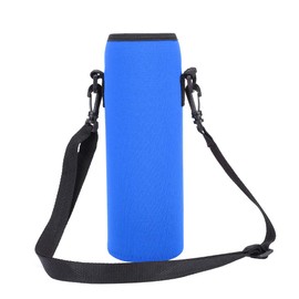 RiToEasysports Bolsa de Botella de Agua para Deportes Al Aire Libre, Funda de Funda de Botella de Agua Térmica Resistente Al Color Usable con Correa (Azul)