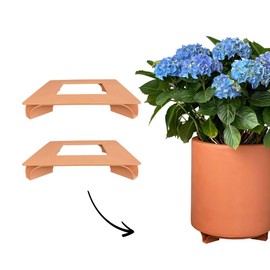 terraced® - Set of 2 - Flower Pot Coasters - Colour: Terracotta - Square - 27 x 27 cm - Saucer Flower Pot - Recycled Material - Made in Germany