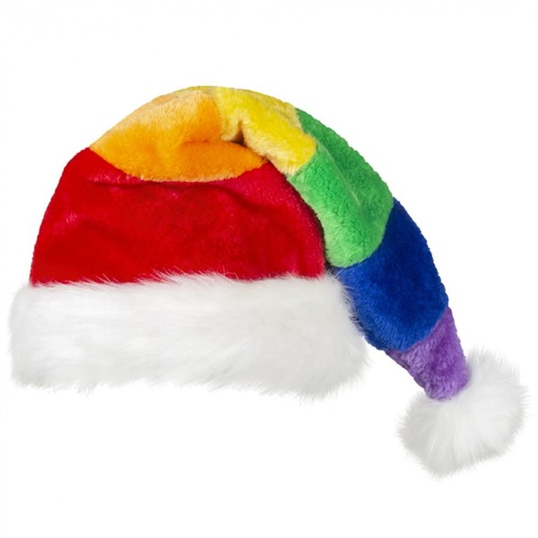 Boland 13443 Santa Rainbow Christmas Hat in Rainbow Colours with