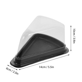 iplusmile 80 Cajas Triangulares para Embalaje de Tartas, Cajas de PláStico para Tartas de Queso, Recipientes Individuales Con Tapas Transparentes para Repostería, Panadería, Postre, Magdalenas