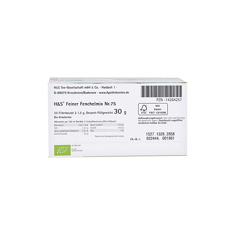 H&S Organic Baby and Children's Tea Fine Fennel Mix Colour