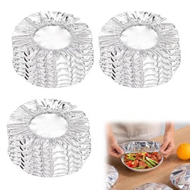 30PCS Reusable Aluminum Foil Food Covers, 2026 Upgrade Aluminum Foil Heat Retaining Covers for Home Kitchen Meals Vegetables Fruits Leftovers