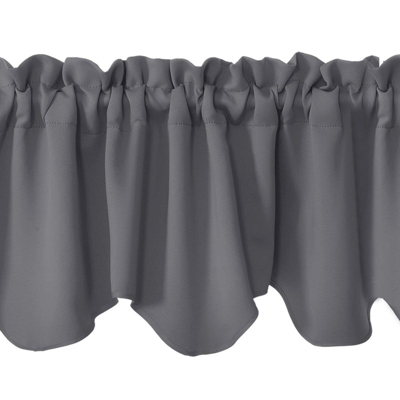Aquazolax Scalloped Valances for Windows Short Thermal Insulated Curtains for