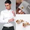 1 Pair Gold Cufflinks Men, Durable Metal Dress Shirt Studs,
