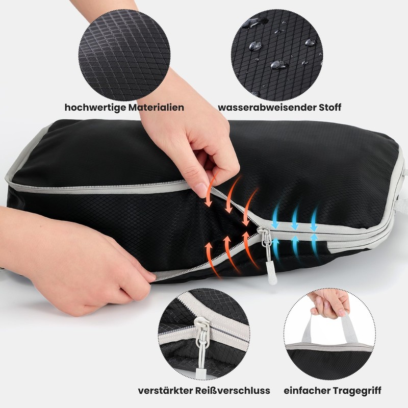 MEUVO Compression Packing Cubes for Travel - Extremely Space-Saving Suitcase