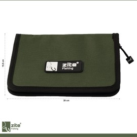 Zite Fishing Licence Bag - Document Bag & Fishing Paper Case 14 x 20 cm - Fishing Licence Pencil Case for Fishing & Fishing Cards - 2 Compartments + Pen Holder