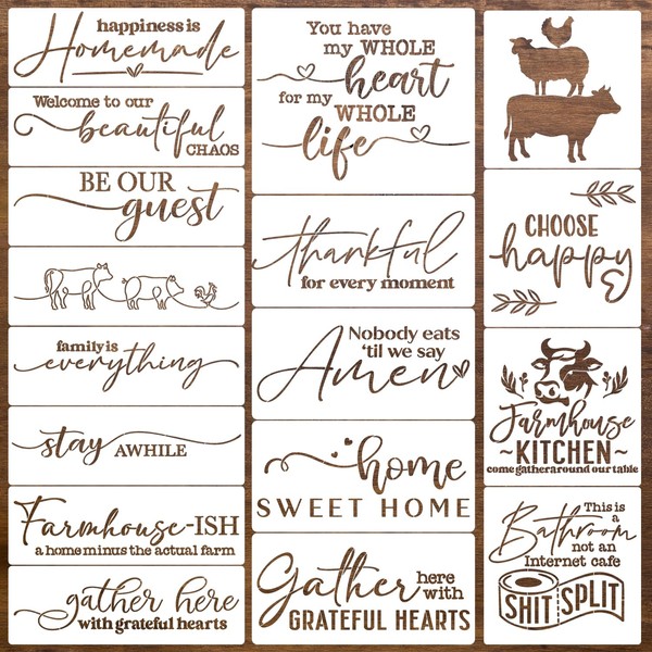 Word Stencils for Painting On Wood Reusable Farmhouse Welcome Stencils