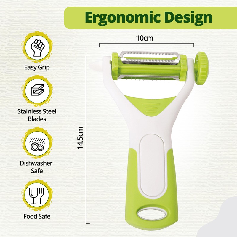 MantraRaj 3 in 1 Multi-Functional Peeler Multi Vegetable Straight Serrated