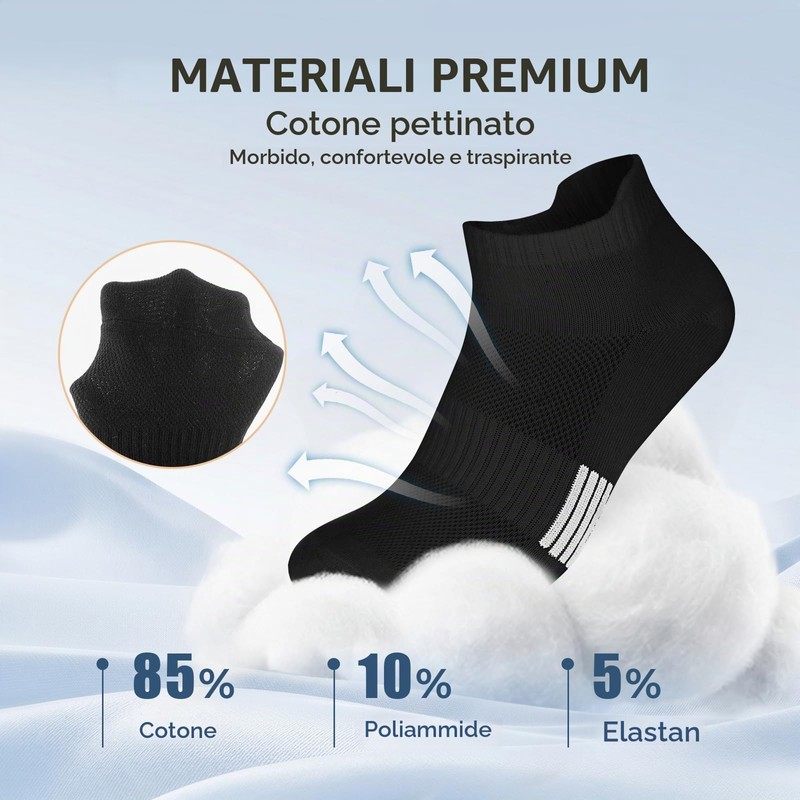 Libella Calzini Corti Uomo Donna 10 Paia Calze Corte Cotone