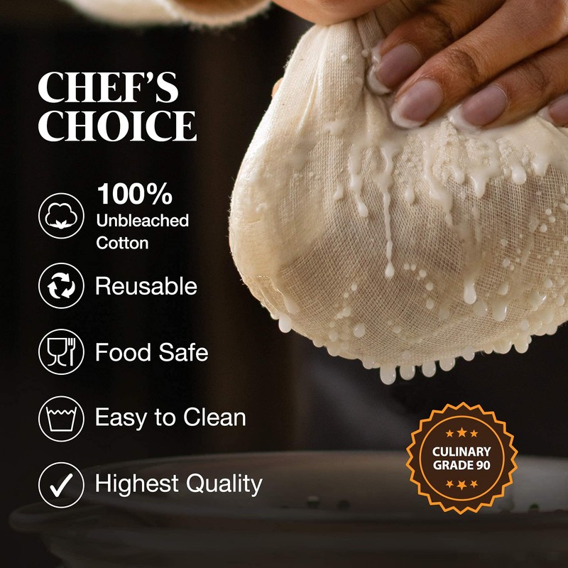 Wellnur Cheesecloth 18Sq. Ft - Reusable Grade 90 Ultra-Fine, 100%