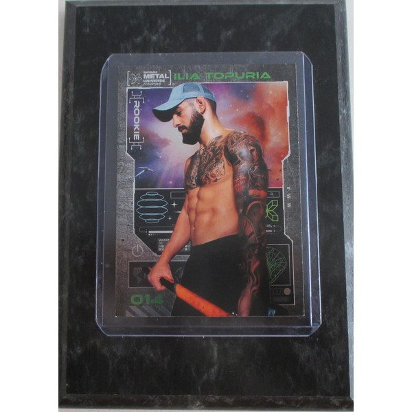 ILIA TOPURIA 2023 METAL ROOKIE FIGHTING COLLECTIBLE CARD MOUNTED ON