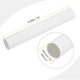 sourcing map 2 Inch PVC Rigid Tube Round Pipe Tubing Hardware Tubing 45.2mm ID 50mm OD 330mm/13 White for Drainage Water Pipe