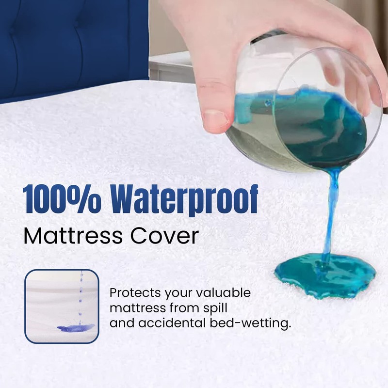 Sunshine Comforts Cotton Waterproof Mattress Protector Single- Ultra-Soft, Breathable Single