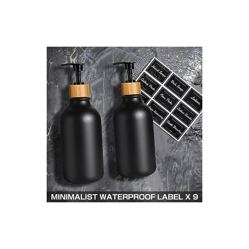 Juego de Baño Accesorios 5Pcs, Negro Accesorios para Baño con