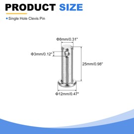 QUARKZMAN Pack of 20 M8 x 25 mm Single Hole Cotter Pin Bolts, 304 Stainless Steel Flat Head Trailer Pin Bolts for Trailer Clasp, Mechanic Repair, Furniture Installation, Industrial Equipment