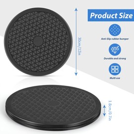 2Pack Lazy Susan 12 inch with Steel Ball Bearings Large Lazy Susan Turntable Rotating Swivel Stand for Flat Panel Monitors, TV's, Potted Plants, Stereo Speakers, Black