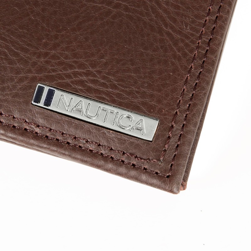 Nautica Men's Classic Leather Bifold RFID Wallet (Available in Smooth