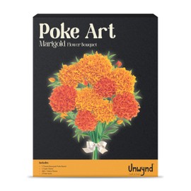 Unwynd Poke Art Flower Bouquet, Mess-Free Arts and Crafts for Adults, DIY Home Décor, Teen Craft Kits, Gifts for Women and Men (Marigold)