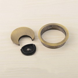 BOSIDETOOL 3Psc Desk Grommet,Cable Cord Hole Cover for Home and Office,Metal Zinc Alloy Materilal 53mm(Bronze, 2.09 Inchs)