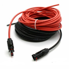 5M Solar panel twin extension 6mm cables with solar plugs attached one end