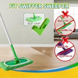 Reusable Swiffer mop Pads Swiffer Dry Sweeping Cloths 6 Pack Microfiber Wet Mop Pads Compatible with Swiffer Sweeper Mop Replacement Mopping pad Refills for Hardwood Surface Floor Cleaning
