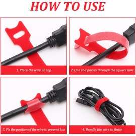 Nivofu 100Pzs Sujetacables de Colores Bridas para Cables con Gancho&Bucle, organizador de cables, Cinchos de Tela Ajustables, para Organizar el Hogar, la Oficina y Centros de Datos, 3Tallas & 5Colores 3 tamaños (100/150/200 mm), 5 colores, nylon, cierre v