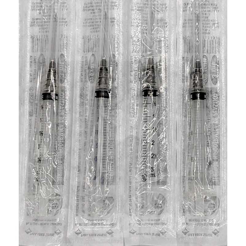 DL Caja De 100 Jeringas 3 mL Con Aguja 22