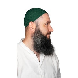 rolezyum | 1st Quality Turkish Muslim Knitting Kufi Hats for Men, Taqiya, Takke, Peci, Islamic Caps, Islamic Gifts, 1 Pcs (US, Alpha, One Size, Green)
