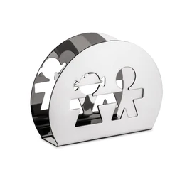 Alessi "GIROTONDO" Papierserviettenhalter aus Edelstahl, 5 x 9.3 x 14 cm
