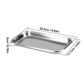 Androxeda Instrument Tray Medical Instrument Tray Dental Tray Stainless Steel Rectangular Tray Lab Bowls Instrument Tray Laboratory Tray for Dental Medical Lab Snack