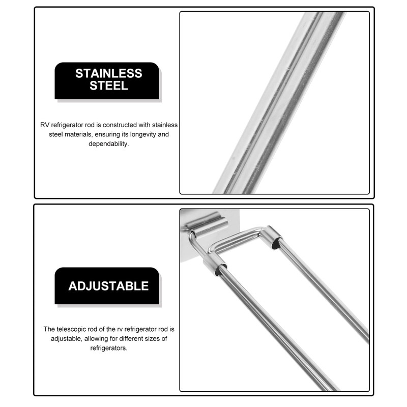 iplusmile 4pcs Rv Fridge Rod Stainless Steel Tension Rods for