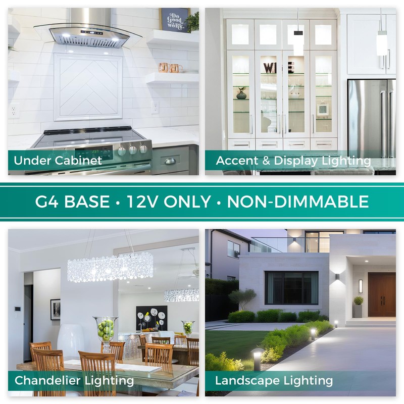 DiCUNO G4 LED Bulb 12V, 20W Equivalent, Daylight White 6000K,
