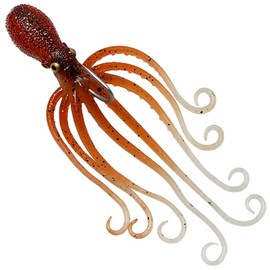Savage Gear 3D Octopus Rubber Bait, Colour: Brown Glow, Length / Weight: 10 cm / 35 g
