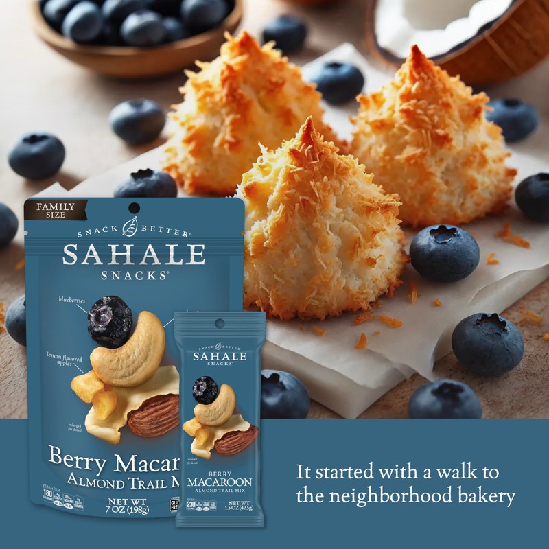 Sahale Snacks Berry Macaroon Almond Trail Mix, 7 oz Pouches