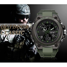 findtime Military Watches for Men Waterproof Tactical Watches Men Army Digital Sports Outdoor Stopwatch LED Survival Tough Electronic Alarm Clock Black Gold Wrist Watch