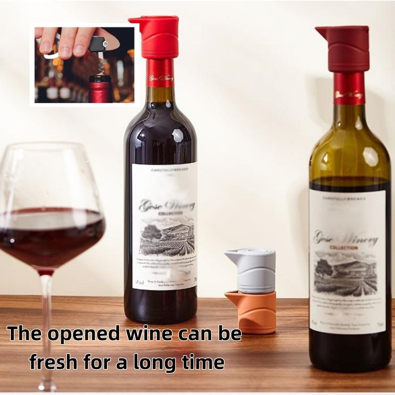 Silicone Wine Bottle Stopper With 3 in 1 Kechain Bottle