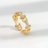Mnyixsi Fashion Chunky 14K Gold CZ Chain Link Ring, Sterling