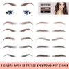 Eyebrow Tattoo 8 Sheets, 76 Pairs Eyebrow Tattoo Sticker Waterproof