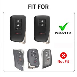 T-carbon Key Fob Cover with Keychain Fits Lexus RX NX IX 300h 350; Real Glass Fiber Key Protection Shell Fits Lexus ES GS LS IS RC 250 300 350 450h 2018-2021 Smart Remote Keyless Accessories Red