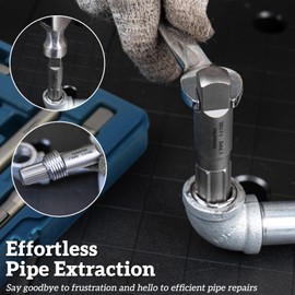 Thinkpro 1 inch Pipe Extractor, Tough Steel Extractors for Broken Pipes, fit 1/16 D Drill Size for remover Damaged Threaded Ends of Pipe, Pipe Plugs (1 inch Pipe Extractor)