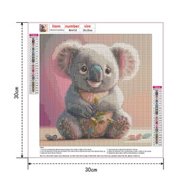 DOMROM Diamond Painting Kits for Adults, Koala Diamond Art Kits Full Round Drill 5D Diamond Painting Art, Animal Diamond Gem Dots Art and Crafts for Gift Home Wall Decor 30x30cm