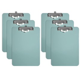 Hongri Plastic Clipboards Set of 6, Green Clipboard Standard A4 Letter Size Clipboards for Nurses, Students and Office, Clipboard with Pen Holder and Low Profile Clip, Size 12.5 x 9 Inch, (Green)
