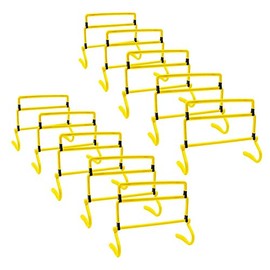 ASENVER 4 Height Adjustable Speed Training Hurdles Fitness & Speed Training Equipment (Set of 10)