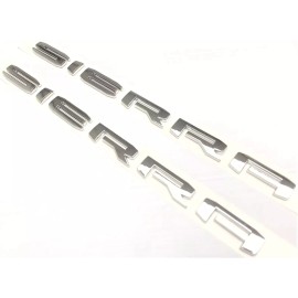 Unbranded 2PC CHROME SMALL SIERRA REPLACEMENT FOR GMC SIERRA DOOR DECAL EMBLEM 2018-2022